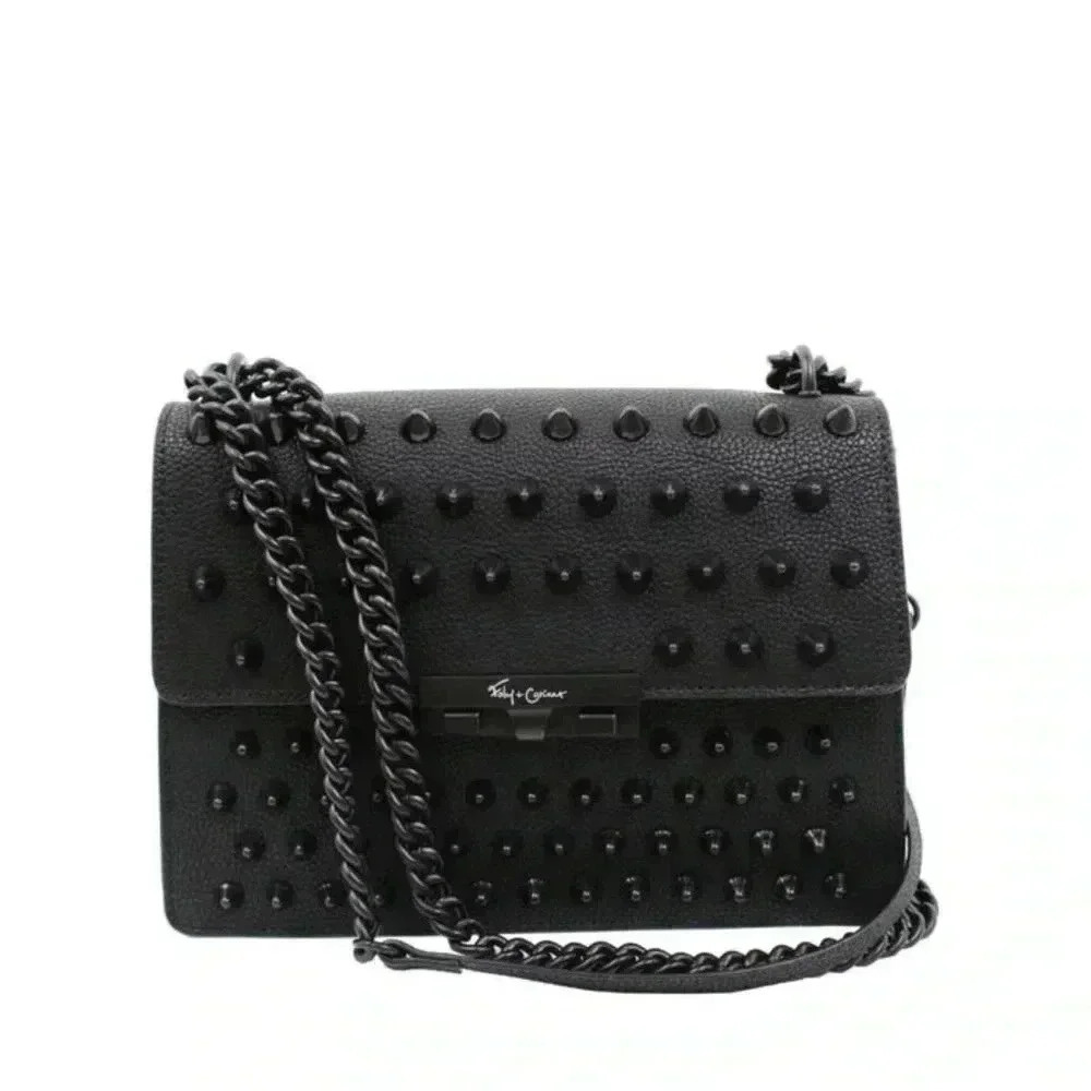 Foley + Corinna Skyline  Bandit Drop Lock Veagn Leather Crossbody - Black